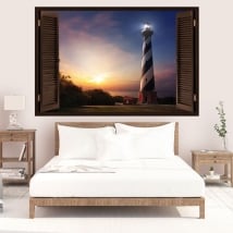 Wall Decal sunset at the lighthouse 3D