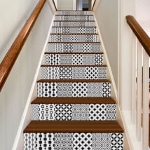 Decorative vinyl tiles for stairs