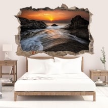 Wall decal sunrise black sea coast 3D