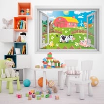 Children's vinyl animals on the farm 3D