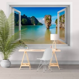 Decorative vinyl window island James Bond Thailand 3D