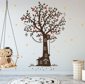Decorative vinyl child house tree