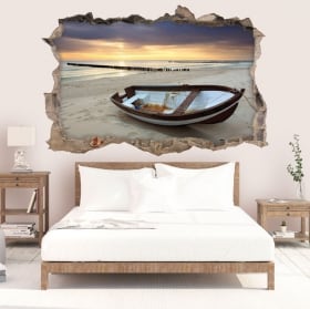 Decorative vinyl sunrise on the beach 3D