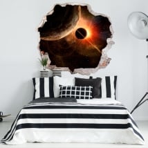 Decorative vinyl planets and cosmos 3D
