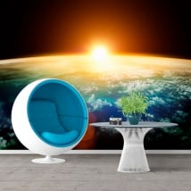 Vinyl wall murals planet earth and sun