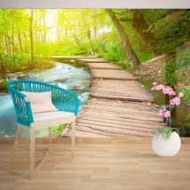 Wall murals of vinyl walkway in the creek