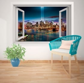 Wall stickers window New York 3D