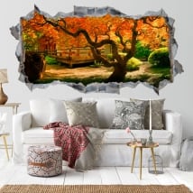 Wall stickers tree garden Asian 3D