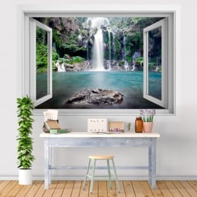 Vinyl waterfalls Reunion Island 3D