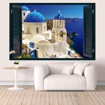 Vinyl Greece Santorini window 3D