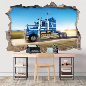 Decorative vinyl wall truck 3d