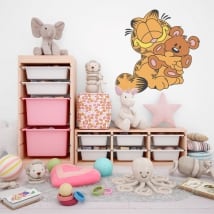 Children vinyls garfield and teddy bear