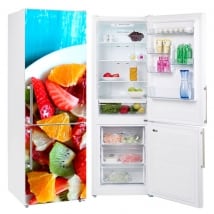 Refrigerator vinyls fruits on the plate