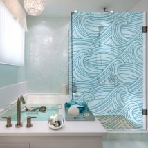 Vinyls bath screens sea waves