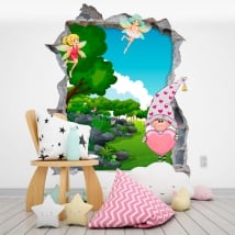 Children's vinyl gnome and magical fairies 3d