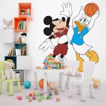 Vinyl mickey mouse and donald duck basketball