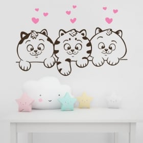 Decorative vinyl walls cats and hearts