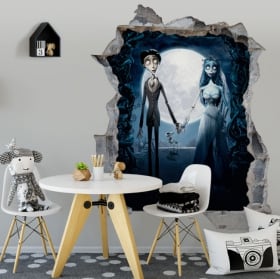 Decorative vinyl corpse bride tim burton 3d