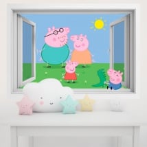 Vinyl children's walls peppa pig 3d