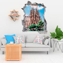 Decorative vinyl barcelona sacred family 3d