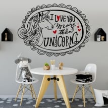 Decorative vinyl and stickers unicorn and phrase