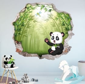 Vinyl children's walls panda bear 3d