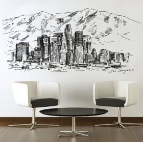 Vinyl and stickers skyline drawing city of angels