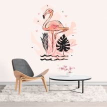 Vinyl and stickers flamingo decoration