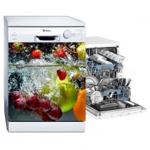 Adhesive vinyl dishwasher fruits in the water