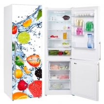 Vinyls for refrigerators fruits splashing water