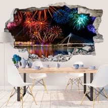 Wall stickers 3d fireworks