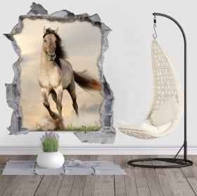 Vinyl hole wall 3d horse