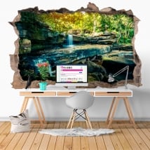 Vinyls hole wall waterfall nature 3d