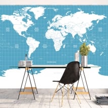 Vinyl murals world map to decorate