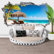 Wall stickers panoramic tropical island 3d