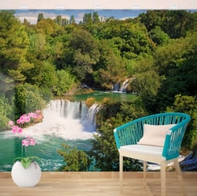 Vinyl wall murals waterfalls tropical nature