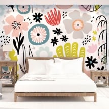 Vinyl wall murals colorful flowers