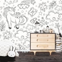 Wall murals of vinyl unicorns