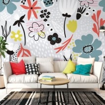 Adhesive murals flowers to decorate