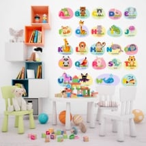 Vinyl and children's stickers animals alphabet in english