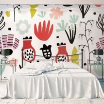 Vinyl wall murals with flowers to decorate