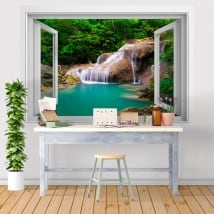 Vinyl windows waterfall decor walls 3d