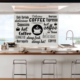 Wall decal and stickers coffee phrases