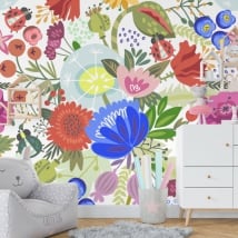 Vinyl wall murals tropical paradise flowers