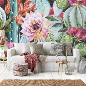 Vinyl wall murals tropical paradise flowers