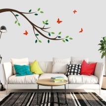 Decorative vinyl tree branch and butterflies