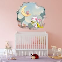 Children's vinyl hole wall sweet dreams 3d