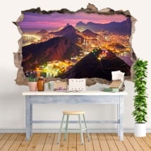 Vinyl 3d brazil rio de janeiro hole wall