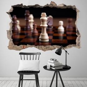 Vinyl 3d king chess hole wall