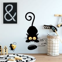 Decorative vinyl and stickers cat and mouse